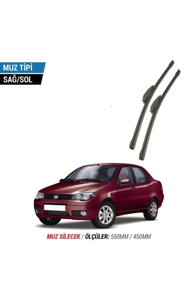 Velonova FİAT ALBEA 2002-2012 2'li Ön Cam Sileceği Sağ Sol Silecek Takımı Muz Silecek ürün görseli 1