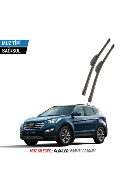 Velonova HYUNDAİ SANTA FE 2013-2015 2'li Ön Cam Sileceği Sağ Sol Silecek Takımı Muz Silecek ürün görseli 1