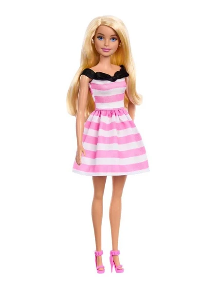 Mattel Barbie 65.Yıl Özel Pembe ELbiseli Bebek Hth66 ürün görseli 1