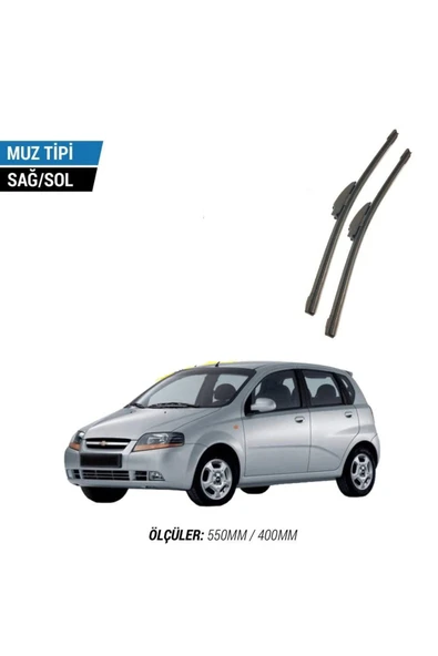 Velonova CHEVROLET KALOS 2005-2008 2'li Ön Cam Sileceği Sağ Sol Silecek Takımı Muz Silecek ürün görseli 1