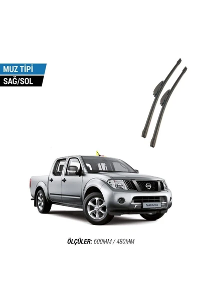 Velonova NİSSAN NAVARA 2005-2013 2'li Ön Cam Sileceği Sağ Sol Silecek Takımı Muz Silecek ürün görseli 1