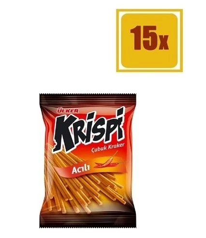 Ülker Krispi Acılı Çubuk Kraker 43gr 15 Adet ürün görseli 1