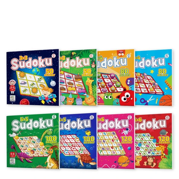 Stickerlı Sudoku Seti (8 Kitap - 700 Adet Sticker) ürün görseli 1