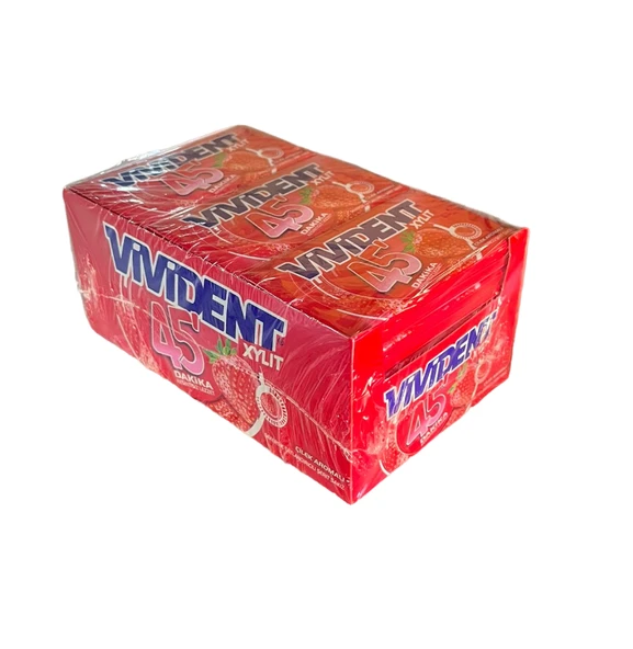 Vivident Cüzdan Sakız 45 Dakika Çilek Aromalı Sakız 26gr 18 adet ürün görseli 1