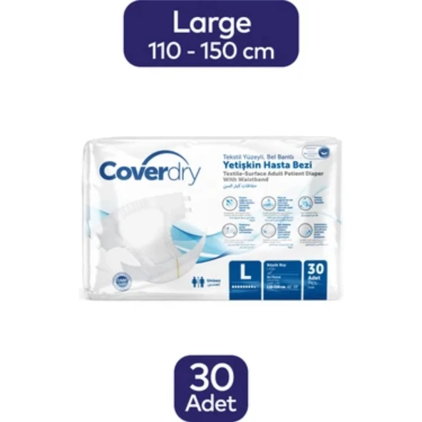 Coverdry Hasta Bezi Bel Bantlı 30 Lu Large ürün görseli 1