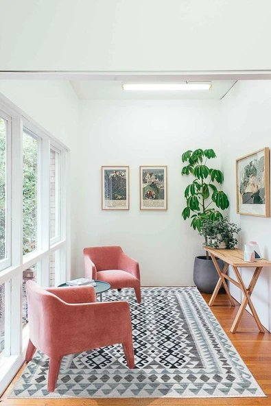 VALENCIA 1510 İskandinav Kaymaz Taban Yıkanabilir Modern Halı Kilim ürün görseli 1