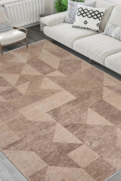 MONET 4125A Bej Klasik Modern Toz Tutmayan Halı Kilim ürün görseli 1
