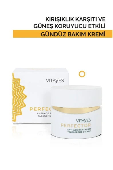 VITAYES Yüz Gündüz Kremi Nemlendirici Güneşten Koruyucu Kırışıklık Karşıtı Anlık Canlandırıcı Etkili 15spf 50ml ürün görseli 1