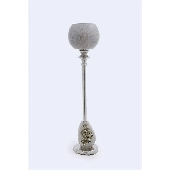Vitale Tarnıshed Cam Metal Mumluk 12.7*12.7 cm ürün görseli 1