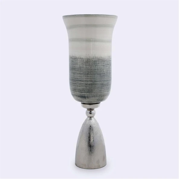 Vitale Sage Cam Metal Vazo Büyük 14.5*14.5 cm ürün görseli 1