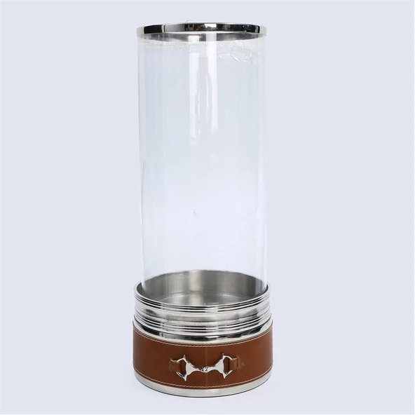 Vitale Cam Metal Tokalı Mumluk 19*19*47 cm ürün görseli 1