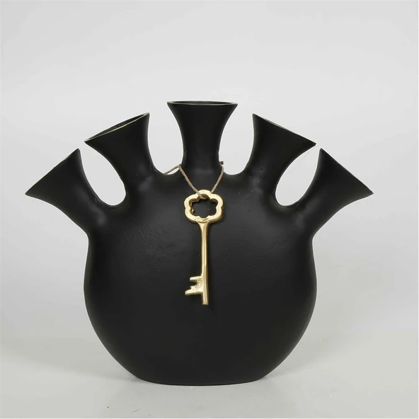Vitale Anahtarlı Siyah Vazo 8*36*29 cm ürün görseli 1