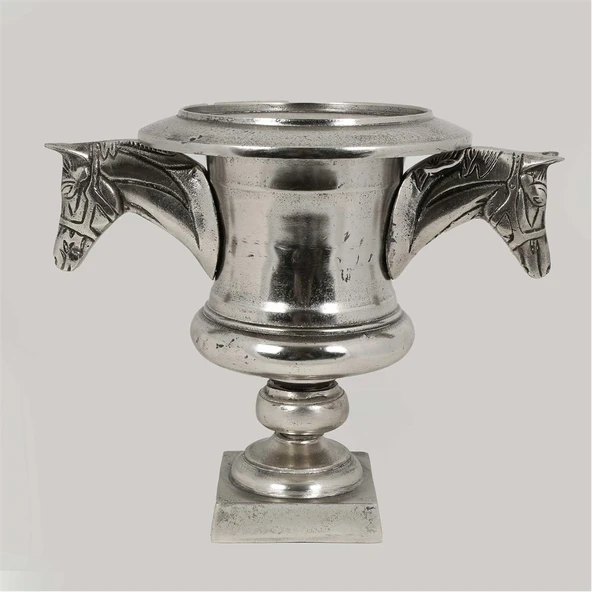 Vitale Metal Silver Atlı Vazo 24*37*31 cm ürün görseli 1
