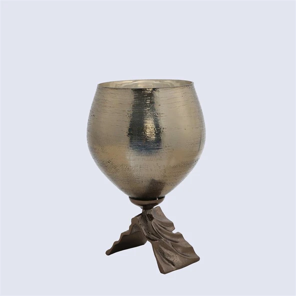 Vitale Sepıa Cam Metal vazo 28*28 cm ürün görseli 1
