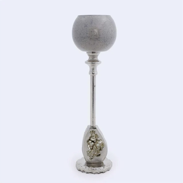 Vitale Tarnıshed Cam Metal Mumluk 11*11 cm ürün görseli 1