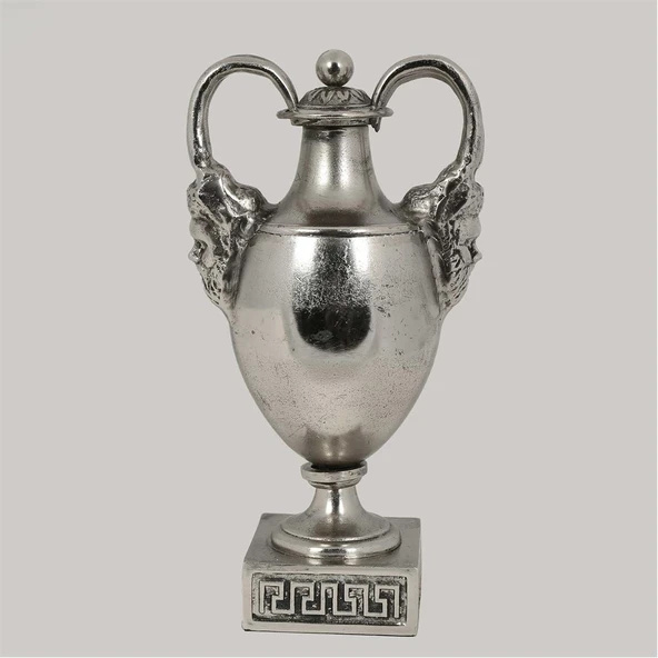 Vitale Metal Silver Kapaklı Vazo 14*20*38 cm ürün görseli 1