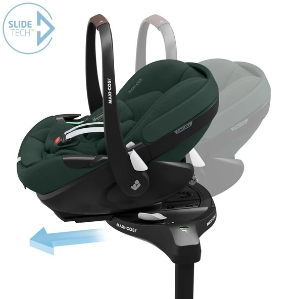 Maxi-Cosi Pebble 360 Pro Dünyanın İlk Kızaklı, Araç Dışına Çıkabilen ADAC'lı 360 Dönebilen Tam Yatabilen İsofix Bazalı Ana Kucağı ve Bebek Oto Koltuğu 0-13 kg Twillic Green ürün görseli 1