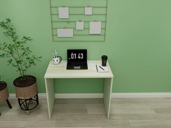 Işıltı Ahşap Ladin Çalışma Masası - Resim 4