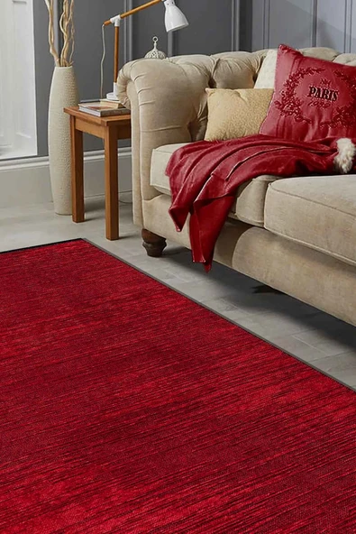 KİLİMİSTA MİLANO ML104 Kırmızı Leke Tutmaz Antialerjik Yıkanılabilir Dokuma Dekoratif Halı Kilim ürün görseli 1