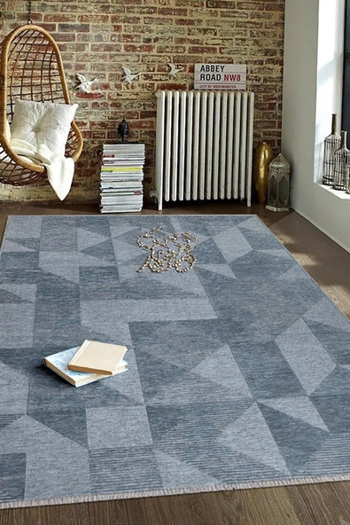MONET 4127A Gri klasik Modern Toz Tutmayan Halı Kilim ürün görseli 1