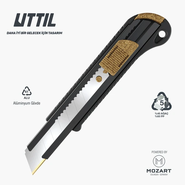 UTTIL AURA NATURA NMUK05-AN 18 mm Metal maket Bıçağı, %40 Ahşap ürün görseli 1