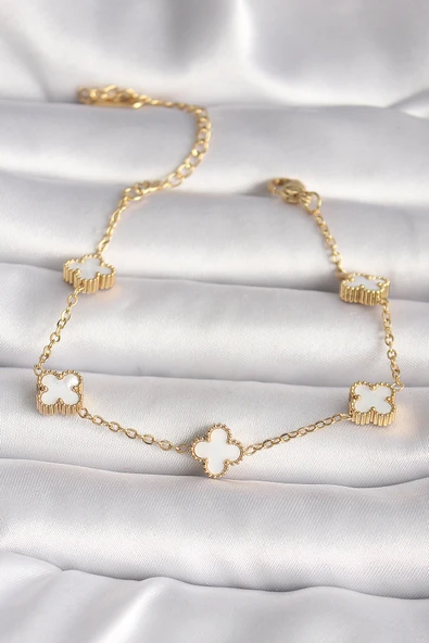 316L Çelik Gold Renk Baby Boy Yonca Model Kadın Bileklik ürün görseli 1