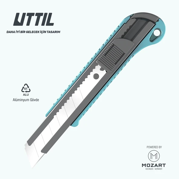 UTTIL NMUK05 Hafifletilmiş Alüminyum Gövdeli 18 mm Maket Bıçağı ürün görseli 1