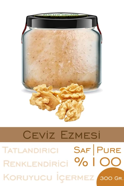 %100 Saf Ceviz Ezmesi Şeker İlavesiz Bi Kavanoz 330 cc. Cam Kavanozda Katkısız Yerli Ceviz Ezmesi ürün görseli 1