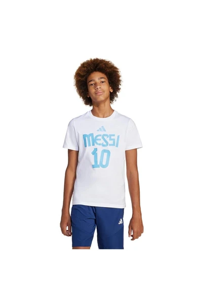 adidas Unisex Çocuk  Beyaz  T-shirt Y MESSI N&N G T JJ1416 ürün görseli 1