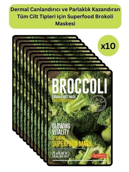 Dermal Canlandırıcı ve Parlaklık Kazandıran Brokoli Maskesi 25 gr 10 Adet ürün görseli 1