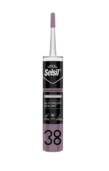Selsil Silikonize Mastik Antrasit Gri 500gr ürün görseli 1