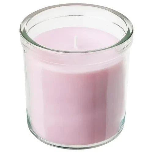 IKEA LUGNARE BARDAKTA YASEMİN KOKULU MUM PEMBE 40 SAAT ürün görseli 1