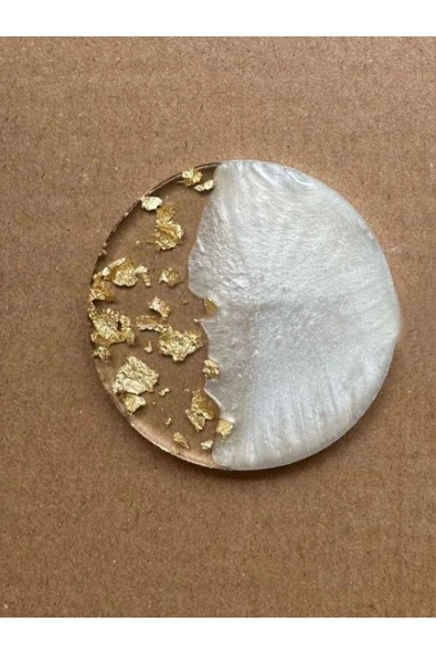 Özcan Tasarım Epoksi Magnet - Boş Epoksi - Yuvarlak Epoksi Magnet ( Gold ) - 10 Adet ürün görseli 1