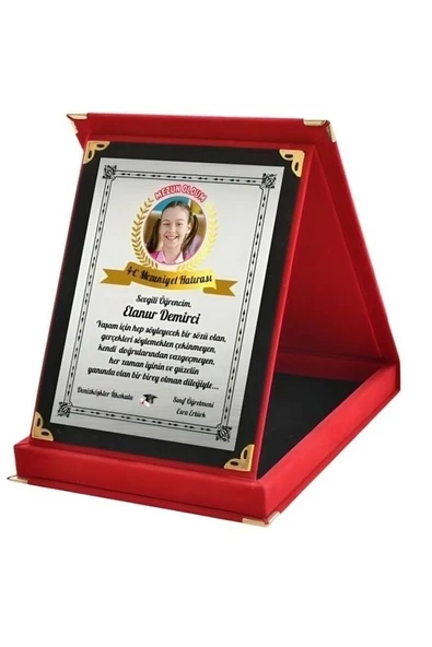 Kişiye Özel Mezuniyet Plaketi - Resimli Öğrenci Plaketi - Fotoğraflı Plaket ( Büyük Boy ) ürün görseli 1