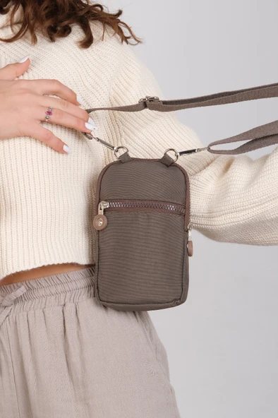 M 226 Mega Bag Krinkıl Kumaş Unisex Küçük Omuz Çantası, Telefonluk ürün görseli 1