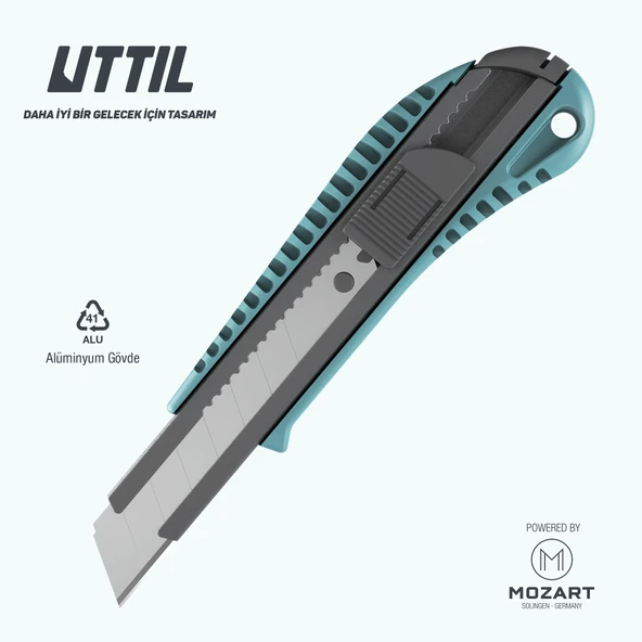 UTTIL NMUK04 Alüminyum Döküm Gövdeli 18 mm Maket Bıçağı ürün görseli 1