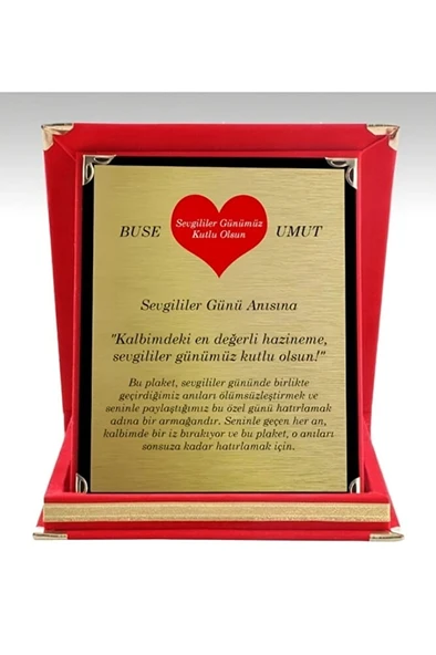Kişiye Özel Sevgililer Günü Plaketi - Sevgiliye Plaket ( Büyük Boy ) ürün görseli 1