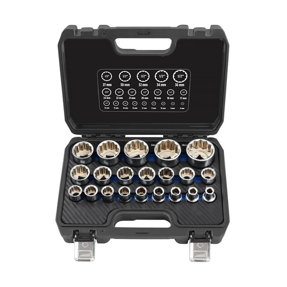 Lokma Set Torx Dişi 1/2 İNÇ 21 PARÇA (E8-E36) ürün görseli 1