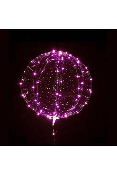 3 M LED PEMBE RENKLİ LED ŞEFFAF BALON ÇUBUKLU SET ürün görseli 1