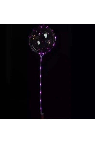 3 M LED MOR RENKLİ ŞEFFAF BALON ÇUBUKLU SET ürün görseli 1