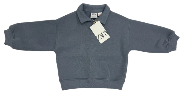 ZARA Çocuk Kışlık Mavi Sweatshirt %98 Pamuk,%2 Elestan ürün görseli 1