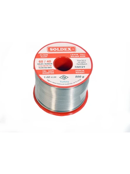 Soldex 60-40 Lehim Teli 500 gr 1 mm ürün görseli 1