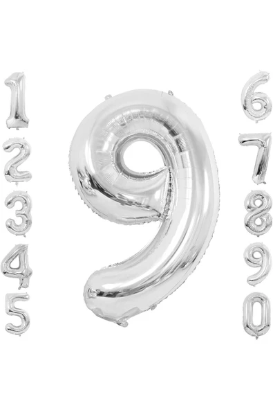 Gold  Folyo Balon 9 Rakam 100 cm (40 İnç)  9 Yaş Balonu - 9 Yaş Balon - 9 Rakam Balon ürün görseli 1