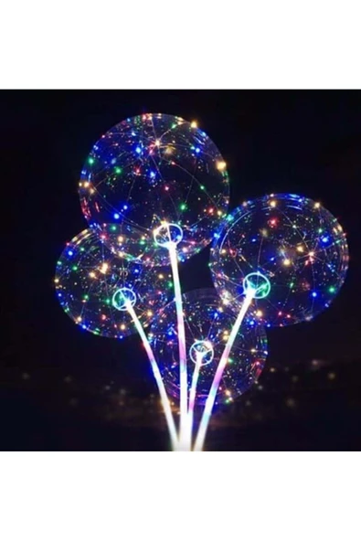 3 M LED ŞEFFAF BALON ÇUBUKLU FULL SET IŞIKLI BALON ürün görseli 1