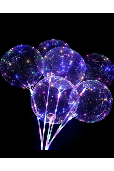 2 PİLLİ 3 FONKSİYONLU İSİKLİ BALON TRANSPARENT LED ŞEFFAF BALON ÇUBUKLU ürün görseli 1