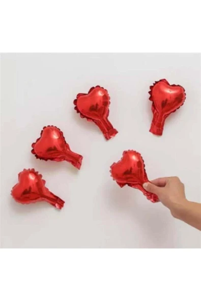 5 İNÇ KALPLİ FOLYO BALON (6 Adet) ürün görseli 1