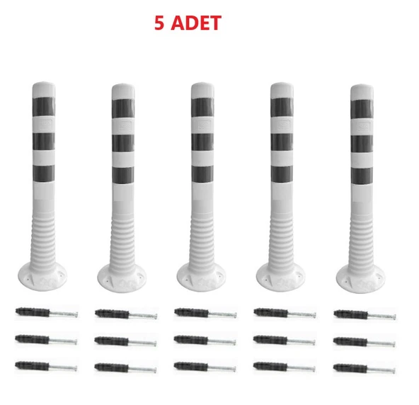 5 Adet Beyaz Renk Otopark Düzenleyici 75 Cm Eco Delinatör ürün görseli 1