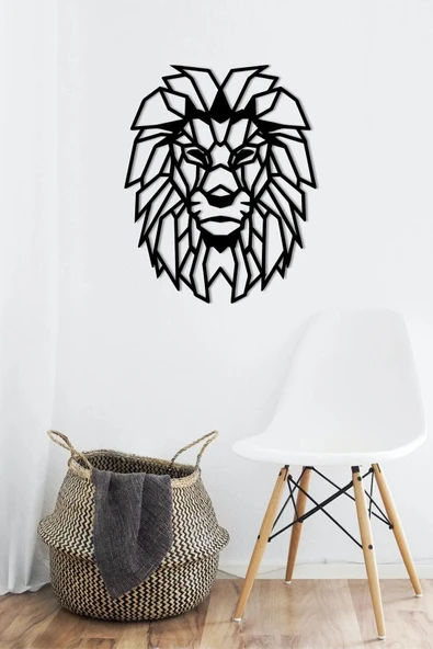 Aslan Kafası Ahşap Dekoratif Modern Lazer Kesim Duvar Tablosu 40 x 50 cm ürün görseli 1