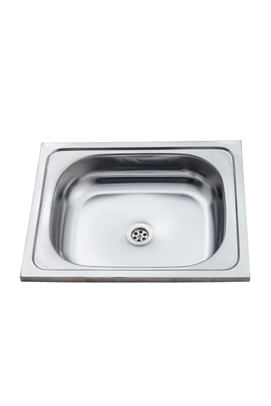 40x50 Cm Paslanmaz Krom Evye (İNCE KROM) ( Daire Içi Mutfak Tezgahlarına Uyumlu Değildir.) ürün görseli 1