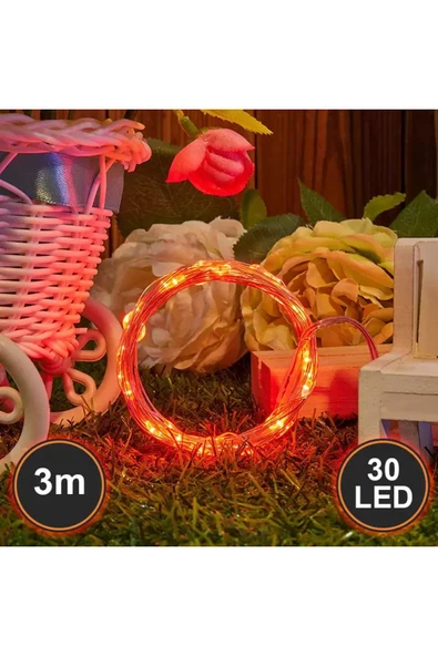 Peri Led Yeni Nesil 3 Metre 30 Ledli Kırmızı Peri Led Işık ürün görseli 1